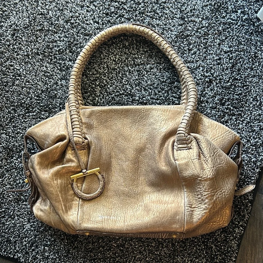 208. Salvatore Ferragamo Metallic Gold/Bronze Shoulder Bag - Picture 6 of 11